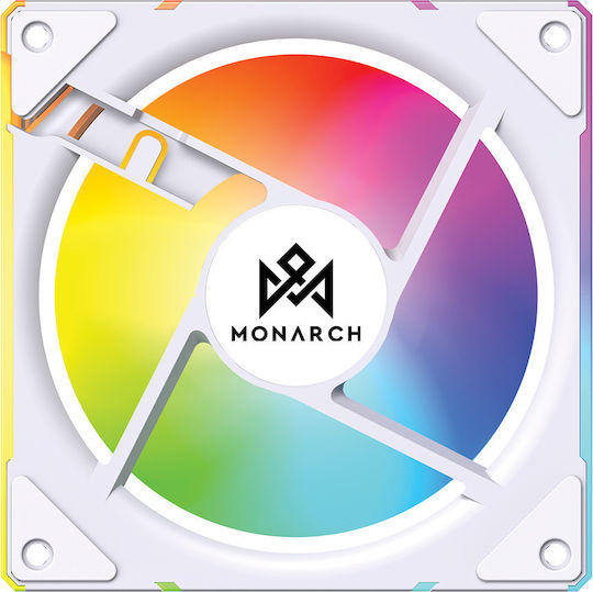 Monarch Gear Zephyrus Case Fan 120mm with RGB Lighting and Connection 6-Pin 3pcs White