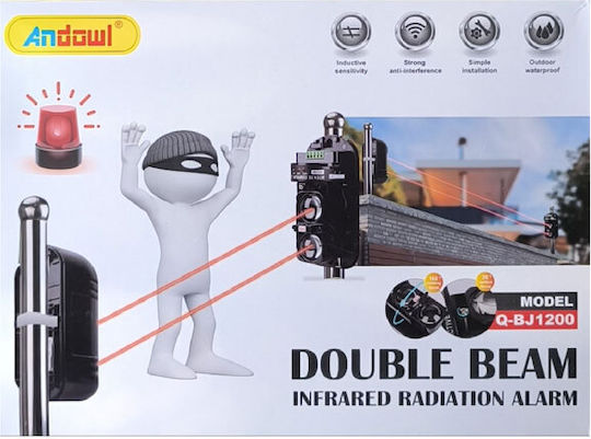 Andowl Wired Double Beam Detector IP55 10.5-24V Scope 30m