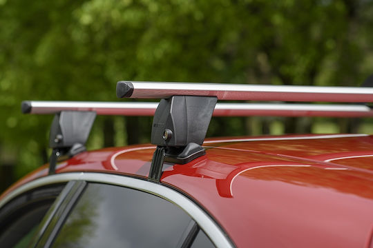 Menabo Bare de Acoperiș din Aluminiu 137 cm pentru Mazda CX-30 5D 2019+ cu Picioare pentru Portbagaj de Acoperiș și Blocare Argintii