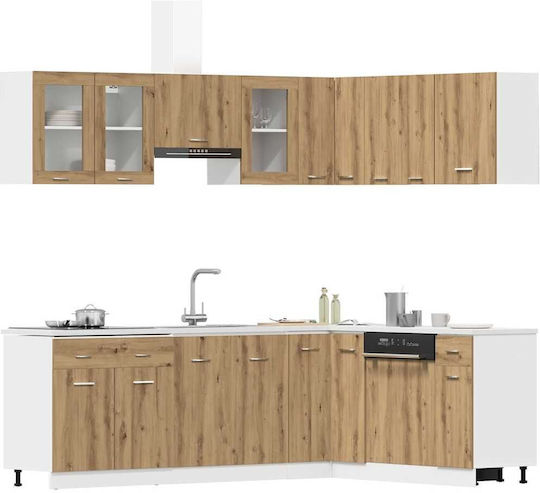 Set Hängeschränke & Bodenschränke Küche mit Arbeitsplatte Artisan Oak 80x46x81.5cm