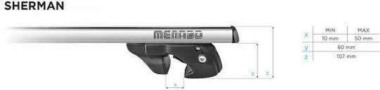 Menabo Sherman Silver Car Roof Bars Hyundai Elantra J2 Station Wagon 1995-2000