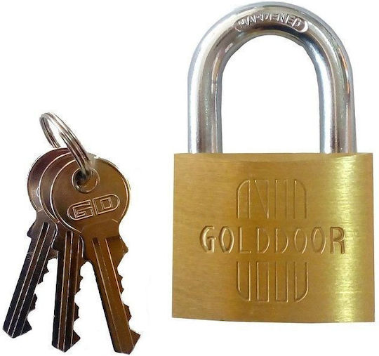 Golddoor Μπρούτζινο Λουκέτο Πέταλο με Κλειδί 30mm