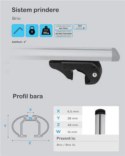 Голи напречни греди Menabo Brio XL Volkswagen Caddy 2k Life Maxi Life 2015-2020