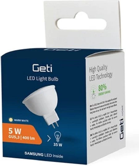 Geti LED-Lampe 5W für Fassung GU5.3 Warmes Weiß