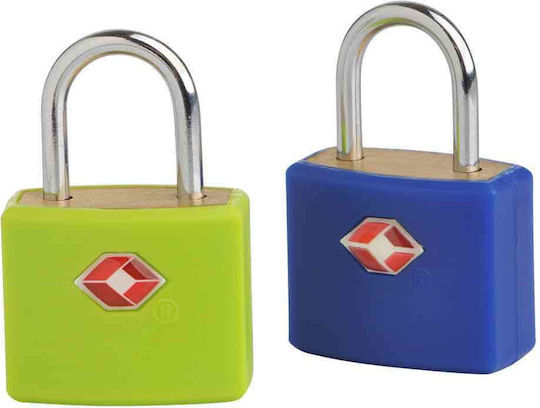 Travel Blue 027 Bronze Padlock Brass with Key Blue with TSA Certification 40mm Blue 1pcs