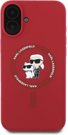 Karl Lagerfeld KC Heads Ring Umschlag Rückseite Silikon Rot (iPhone 16)