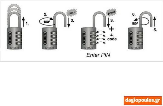 Abus Aluminum Padlock Brass Combination 20mm Silver 1pcs
