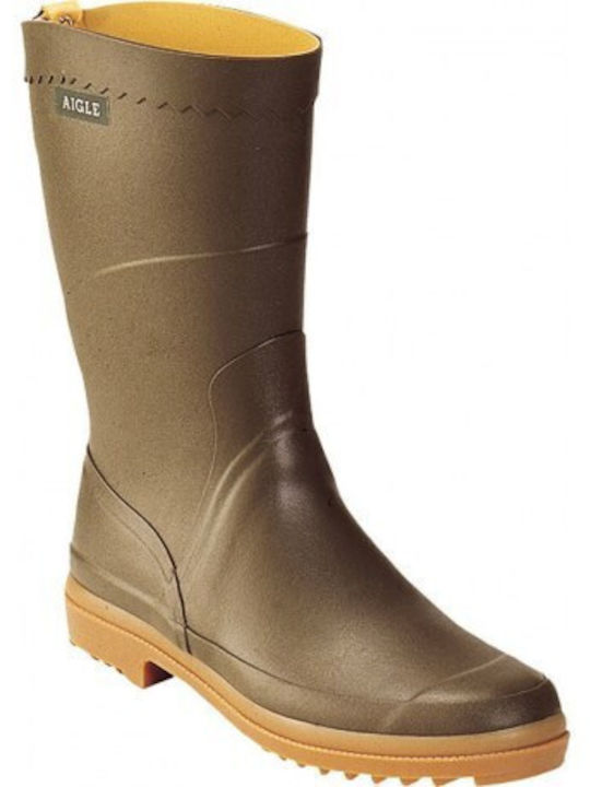 Aigle Bison Khaki Safety Wellies Tibia