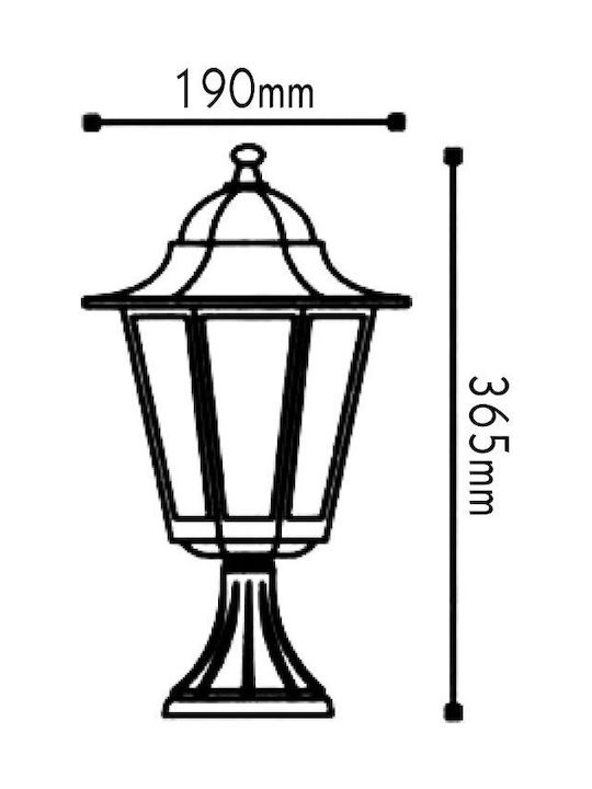 Aca Lamp Lattern Outdoor 60W IP45 for Socket E27 Rust