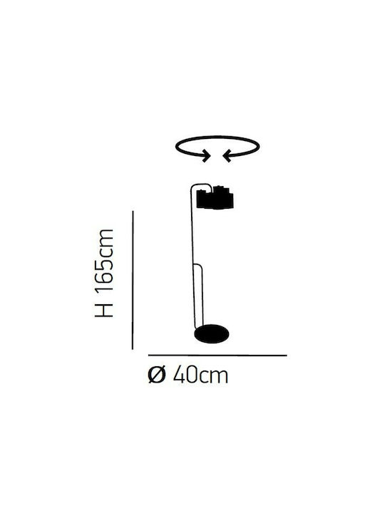 Home Lighting Brody Φωτιστικό Δαπέδου Υ165xΜ40εκ. με Ντουί για Λαμπτήρα E14 Μαύρο
