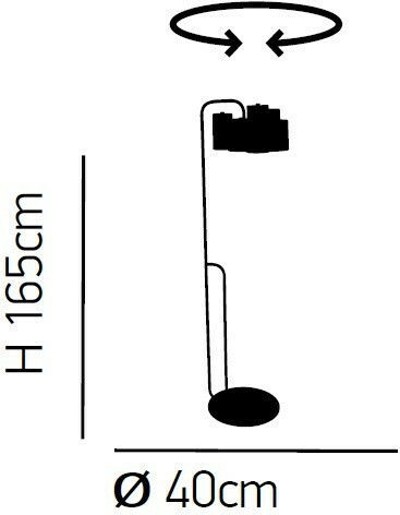 Home Lighting Brody Vintage Floor Lamp Height 165cm x Length 40cm with Lamp Bulb Base E14 Old Copper