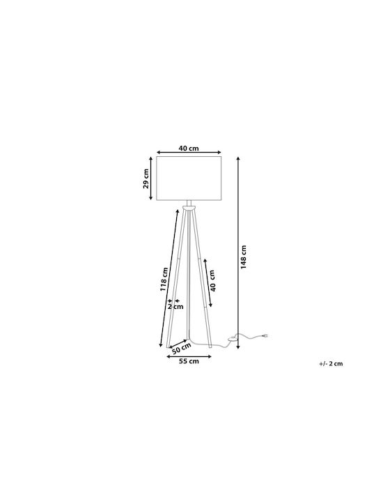 Beliani Floor Lamp H148cm. White