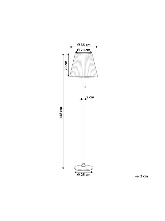 Beliani Floor Lamp White