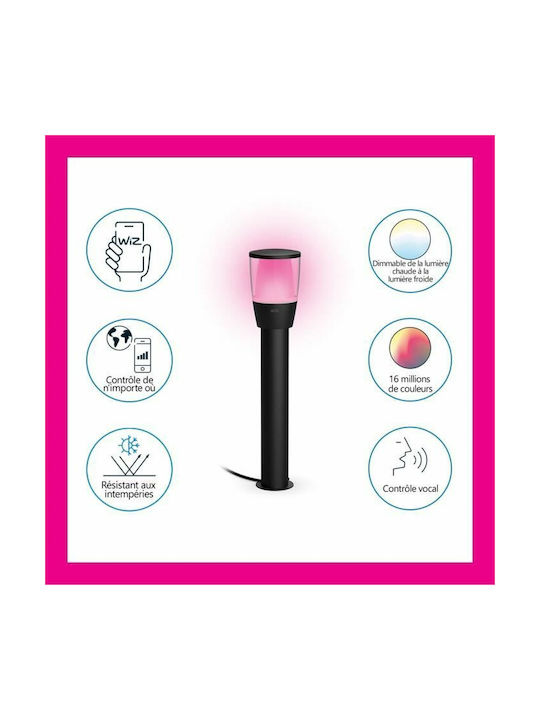 WiZ Φωτιστικό Κολωνάκι LED Εξωτερικού Χώρου 4.8W RGBW IP65 Μαύρο