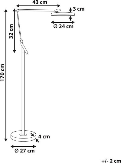 Beliani LED Stehleuchte Gray