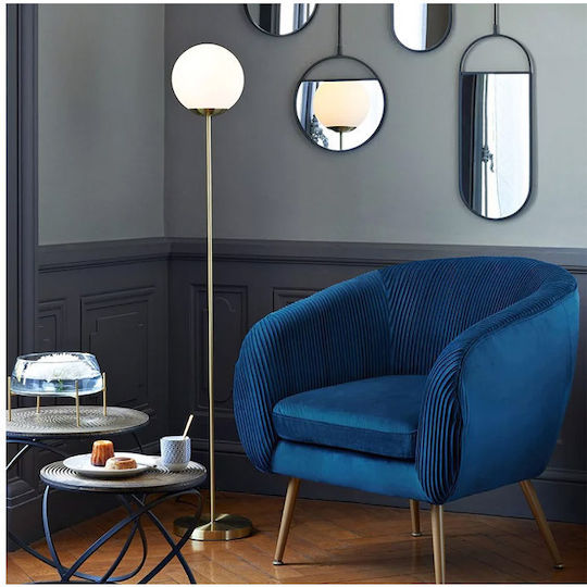 Atmosphera Dris Floor Lamp H135xL22.5cm with Lamp Bulb Base for E14 Gold