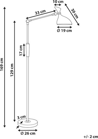 Beliani LED Lampadar De Podea Alb