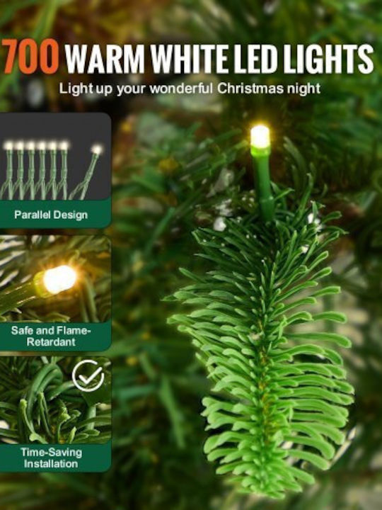 Christmas Tree 230cm with 1319 Branches and with LED Lighting