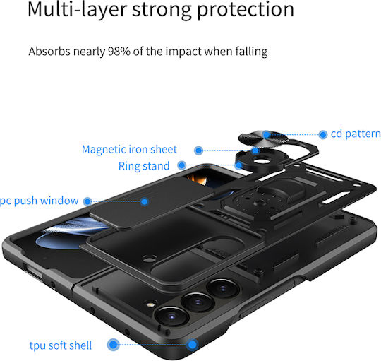 Ring Armor Campro Sonique Case Samsung Large Hole Galaxy Z Fold 6 Blue
