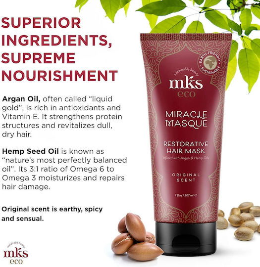 Marrakesh Miracle Restorative Hair Mask for Repairing with Argan Oil & Cannabis 207ml