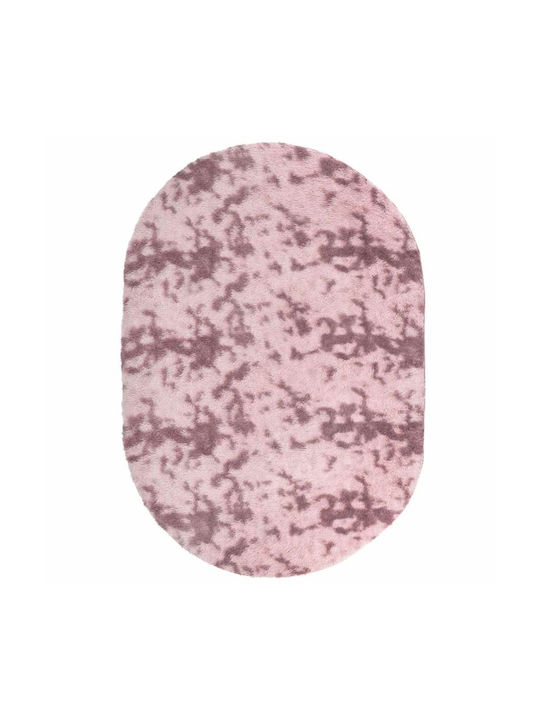vidaXL Rutschfest Teppich Rechteckig Zottelig Synthetisch,Polyester/Cotton/Leather Dk. Pink