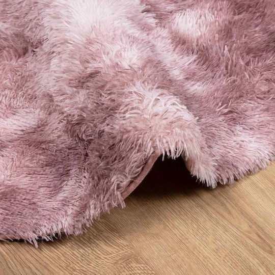 vidaXL Rutschfest Teppich Rechteckig Zottelig Synthetisch,Polyester/Cotton/Leather Dk. Pink