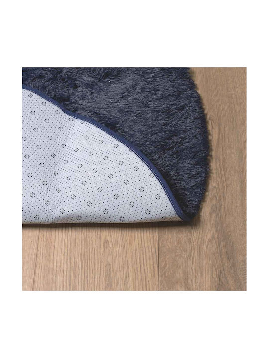 vidaXL Anti-slip Rug Rectangular Shaggy Blue