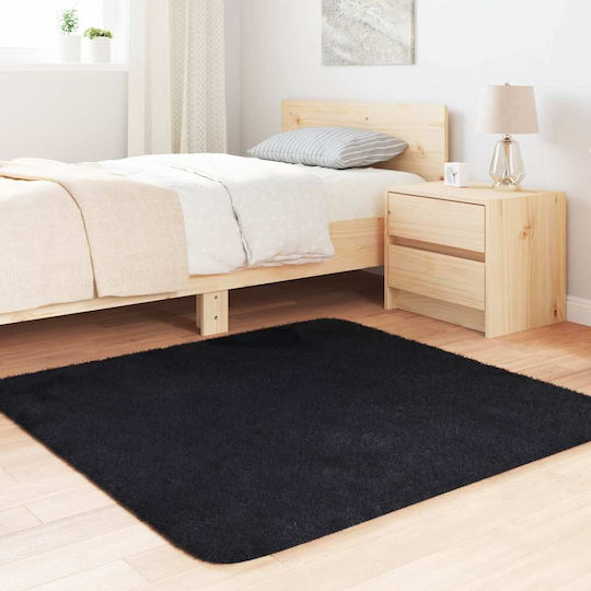 vidaXL Anti-slip Rug Rectangular Shaggy Black
