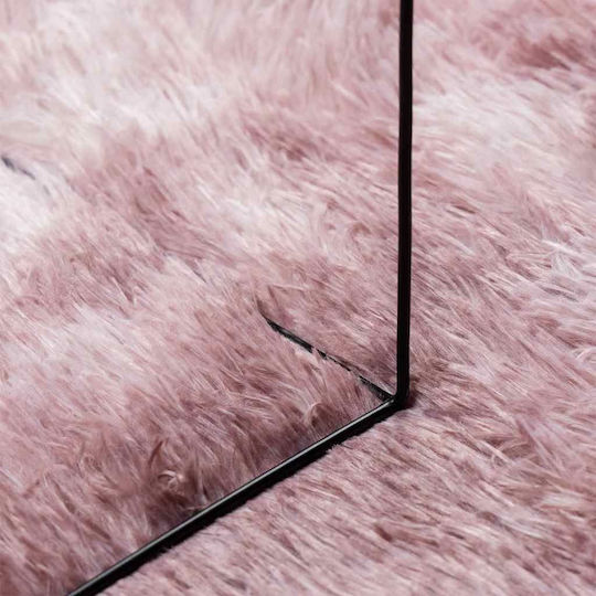 vidaXL Anti-slip Rug Rectangular Shaggy Dk. Pink
