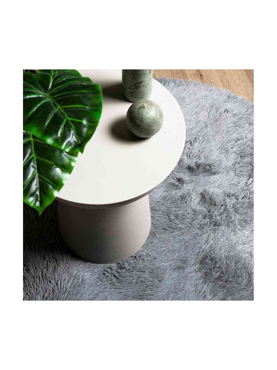 vidaXL Rutschfest Teppich Rechteckig Zottelig Synthetisch,Polyester/Cotton/Leather Silver Grey