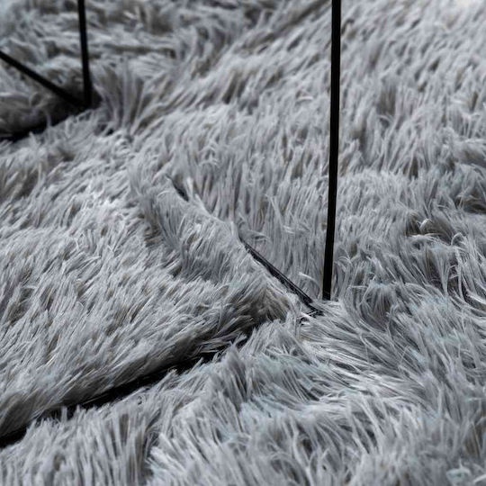 vidaXL Anti-slip Rug Rectangular Shaggy Silver Grey