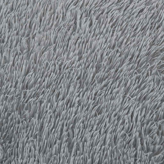 vidaXL Anti-slip Rug Rectangular Shaggy Silver Grey