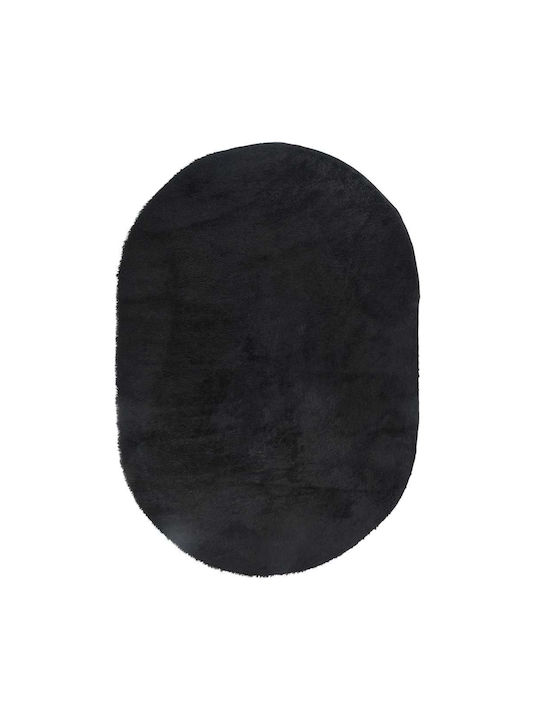 vidaXL Anti-slip Rug Rectangular Shaggy Black Velvet-Black Metal