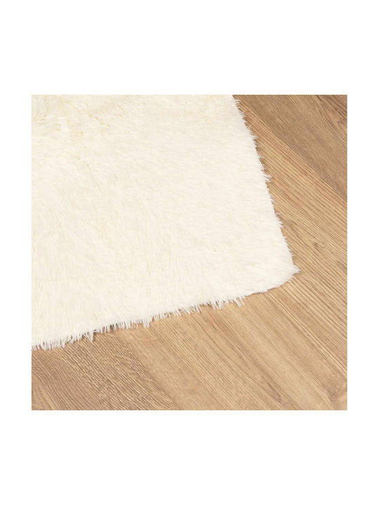 vidaXL Anti-slip Rug Rectangular Shaggy Cream