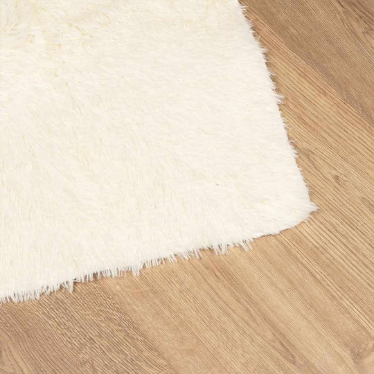 vidaXL Anti-slip Rug Rectangular Shaggy Cream