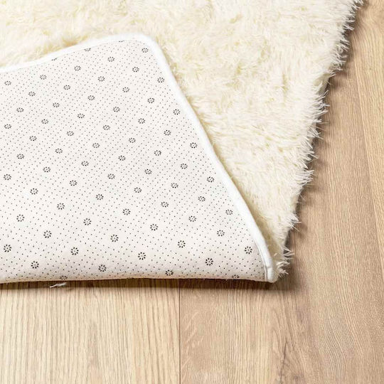 vidaXL Anti-slip Rug Rectangular Shaggy Cream