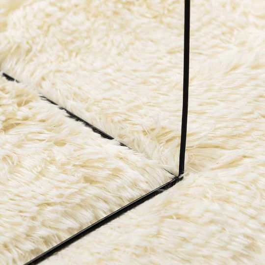 vidaXL Anti-slip Rug Rectangular Shaggy Cream