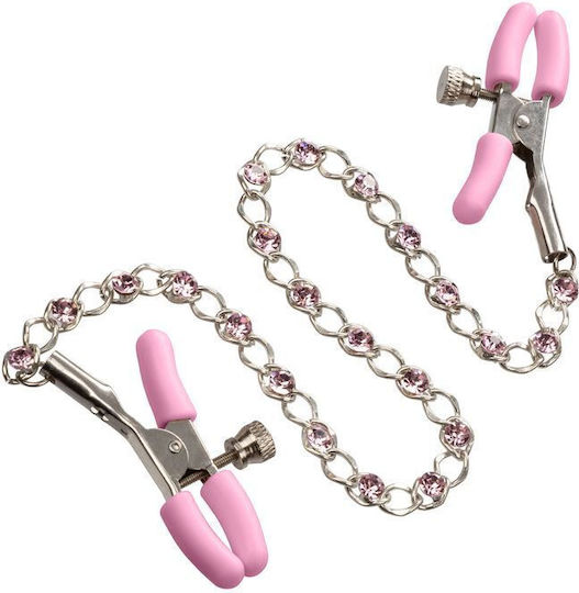 Calexotics Crystal Nipple Chain Σφιγκτήρες Θηλών Pink