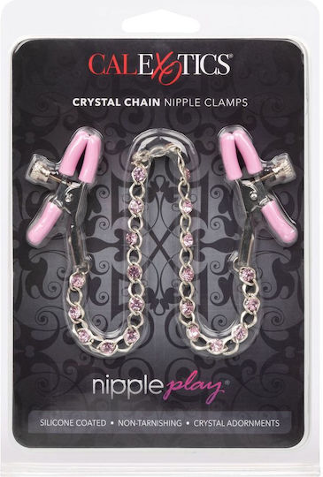 Calexotics Crystal Nipple Chain Σφιγκτήρες Θηλών Pink