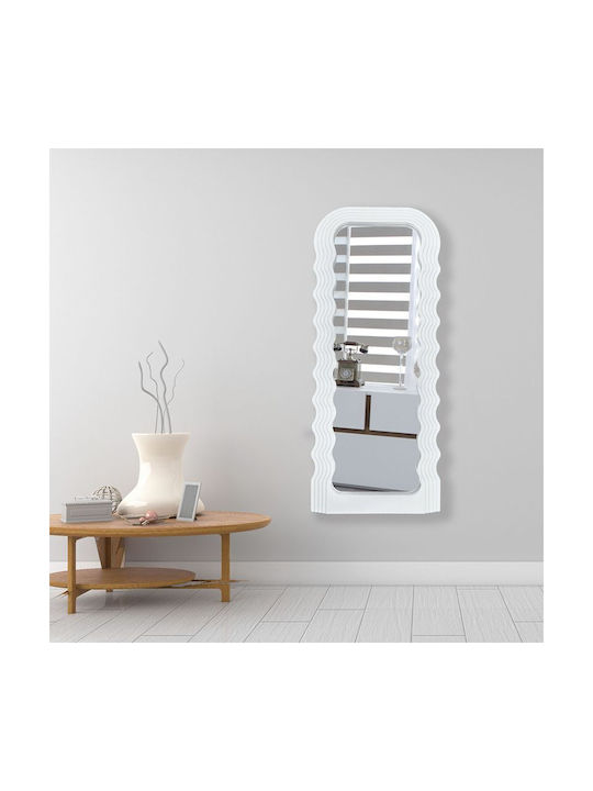 Inart Maraya Wall Mirror with White Plastic Frame 110x46cm 1pcs