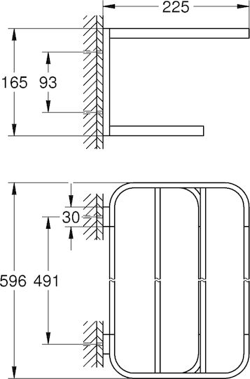 Grohe Selection Ράγα Μπάνιου Μονή Επιτοίχια με Βίδες Ροζ