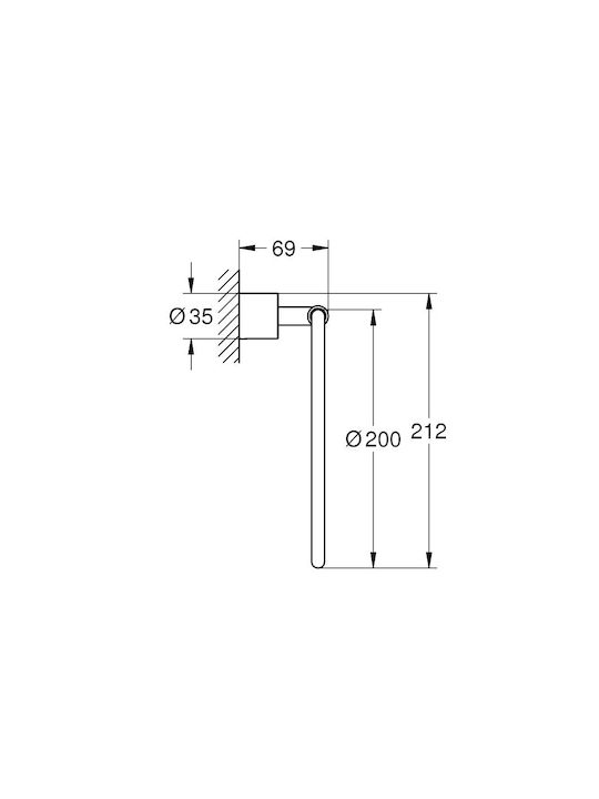 Grohe Κρίκος Μπάνιου Μονός με Βίδες Inox Ασημί