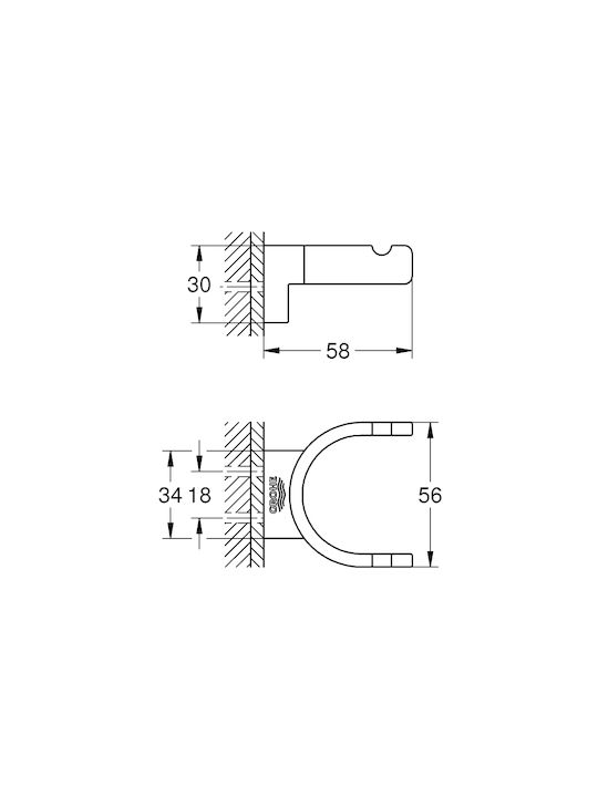 Grohe Selection Άγκιστρο Μπάνιου Μονό με Βίδες Ροζ
