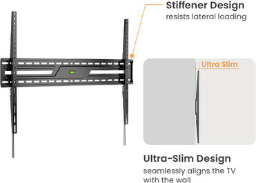 Powertech PT-1369 Wandhalterung für Fernseher bis 100" und 75kg Silber
