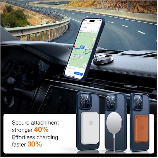 Torras Back Cover Silicon Albastru marin (iPhone 15 Pro Max)