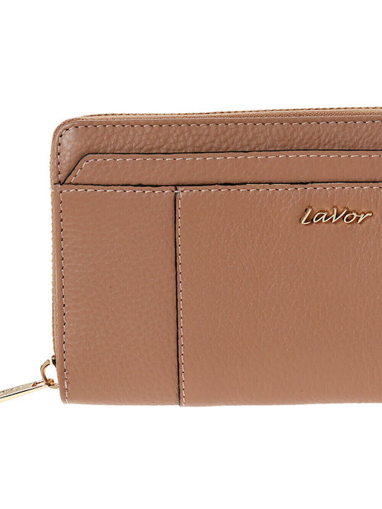 Small Leather Women's Wallet with RFID Beige