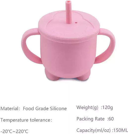 Baby Donkey Παιδικό Ποτηράκι από Σιλικόνη Ροζ 160ml