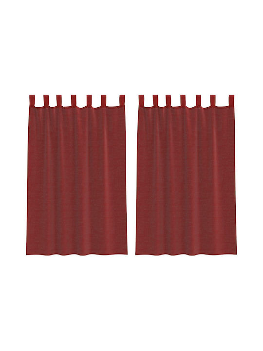 vidaXL Curtain Window with Tab Top Burgundy 140x175cm