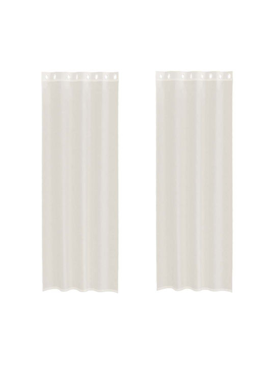 vidaXL Curtain Window with Grommet Beige 140x300cm