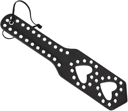 SMD Doit Studded Hearts 34cm from Vegan Leather, Paddle in Black Color